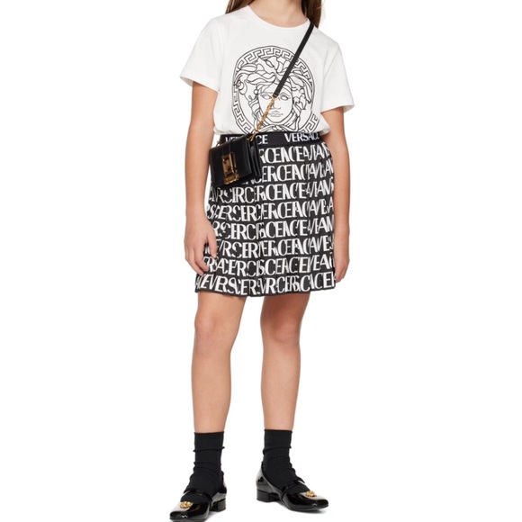 VERSACE Logo Pleated Skirt - Picture 6 of 7